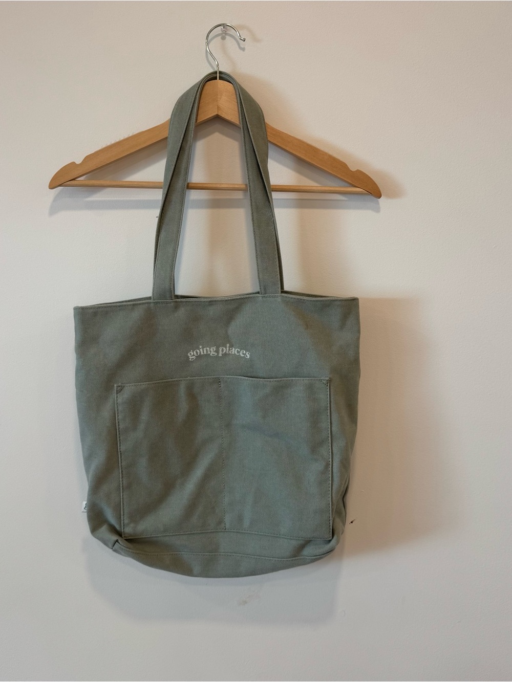 Good Totes Going Places Canvas Green Tote Bag